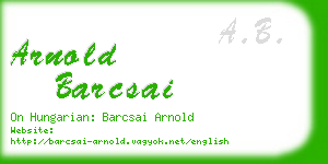 arnold barcsai business card